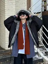 XBRO メンズ・レディース用 パーカージャケット【毛付き・厚手・防寒】