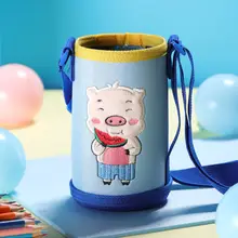 子供用保温水筒カバー【かわいいクマデザイン・ストラップ付き・汎用性あり】