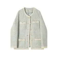 粗花呢デザイン レディースジャケット【秋冬用・上品】