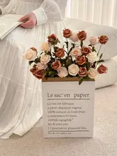 インテリア用 フェイクフラワー ローズのブーケ【乾燥花・高級デコレーション・リビング用】