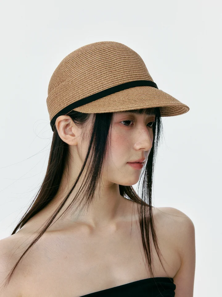 主婦におすすめ！シンプルな皺加工の草編み帽子【日除け効果・カジュアルスタイル・旅行用】