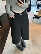 羊毛混素材のガウチョパンツ【トレンドデザイン・フィット・カジュアルスタイル】（セットアップ対応）