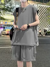 夏の新作 タンクトップ ショートパンツ カジュアル ファッション スーツ 男性