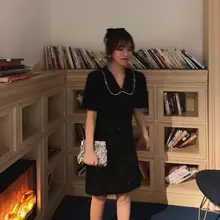 ラメフリンジ付きワンピース【秋冬用・韓国スタイル・カジュアル】