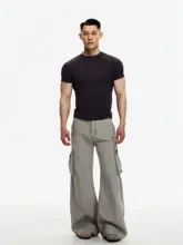 半袖Tシャツ メンズ 接触冷感 ストレートショルダー 袖口リブ ウエストシェイプ フィット感 筋肉強調 ジム インナー 「DAYNY」