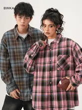 カジュアルなストライプ柄長袖シャツ【ユニセックス・春用・ルーズフィット】（セットアップ対応）