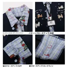 可愛らしい犬の刺繍入りポロネックパーカー【カジュアルスタイル・秋用】（セットアップ対応）