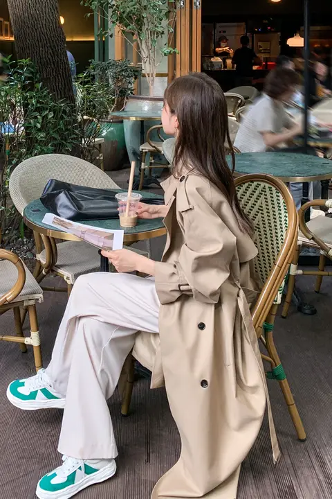 カラーブルゾン コート【春用・中長丈・韓国風・上質感】