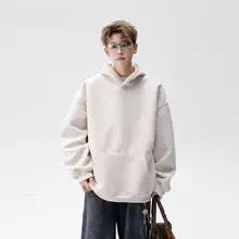 ユニセックス 厚手無地フード付きスウェットパーカー【秋用・ゆったりサイズ・カジュアル】（セットアップ対応）