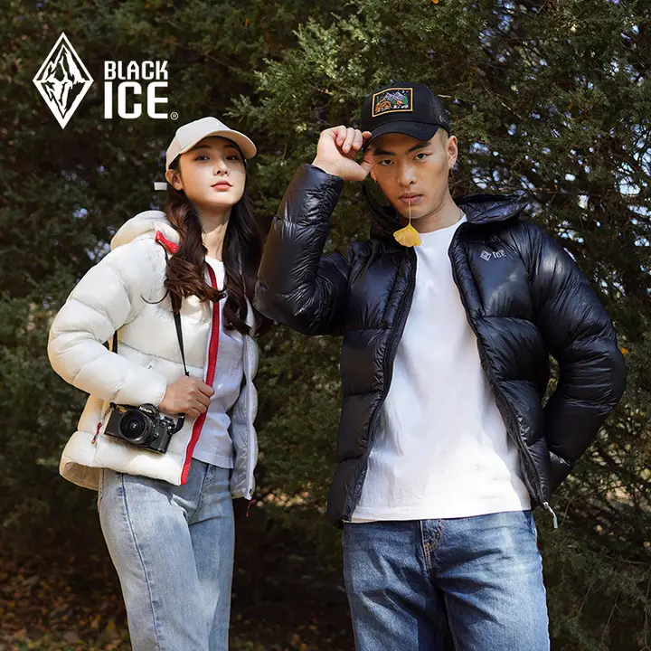 BLACK ICE 冬用ダウンジャケット【男女兼用・白鹅绒・アウトドア用・保温】