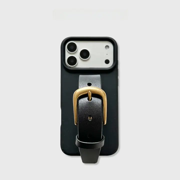 スマホケース iPhone18ProMax iPhone17ProMax iPhone16シリーズ対応 ブラック ベジタブルタンニンなめし 牛革 リストストラップ付き ソフトケース 上品