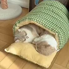 ペット用キャットベッド【半オープンデザイン・極上の柔らかさ・冬用・洗える】