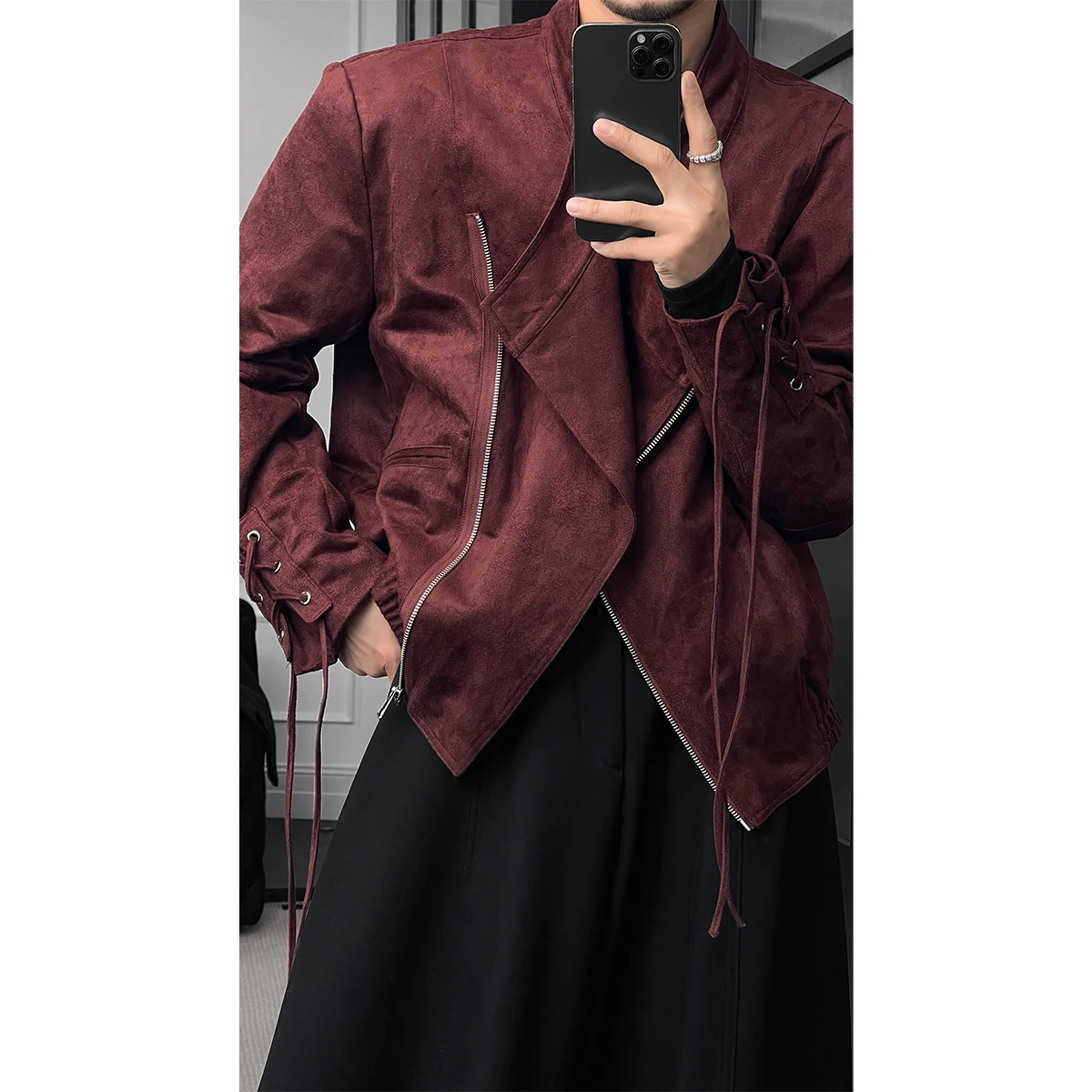 秋用トレンドレトロスエード風カジュアルジップジャケットの実用性と特性