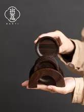 黒檀無垢材コースターセッティング ティーポット セット断熱パッド