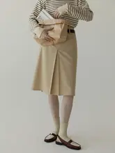 中腰でリバーシブルのプリーツスカート【レトロ学院風・Aライン・中長丈・夏秋用】（セットアップ対応）