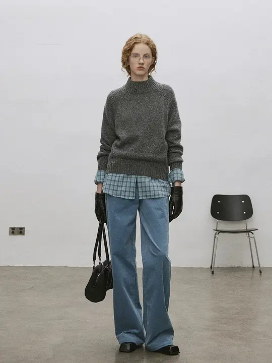 Joli Choose ハイネックウールセーター【50%ウール・シンプルデザイン・カジュアル・フレンチスタイル】