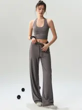 秋冬用 ヨガパンツ【速乾・フィットネス用・ワイドレッグ】（セットアップ対応）