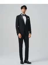 上質な絹とウール使用の メンズフォーマルスーツ【結婚式向け・クラシックデザイン】（セットアップ対応）
