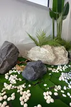リアルな白色石の庭園用装飾オブジェ【ガラス繊維製・公園や庭に最適】