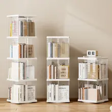 360度回転可能な移動式ラック【リビング・書斎用・コーナータイプ・多層収納】