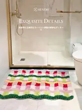 バスマット 吸水マット トイレマット 玄関マット 厚手 滑り止め 変形 洗濯機洗い可能 ビビッドグリーン