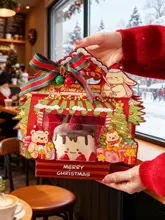 クリスマスケーキ用包装ボックス【カートンデザイン・ムースボール型・クリスマスハウス・お菓子用】