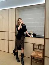 秋冬にぴったりなチェック柄フレアスカート【ウール風・体型カバー・不規則丈】