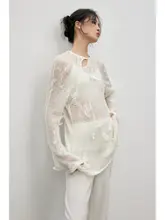 重厚な立体刺繍が魅力の羊毛ニットシャツ【春用・中国風デザイン】