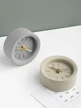 北欧風 シンプルデザイン コンクリート製 卓上時計【デジタル表示・インテリア用】