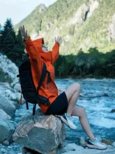防水3in1ジャケット 男女用 登山服 着脱可能 山系 オレンジ色
