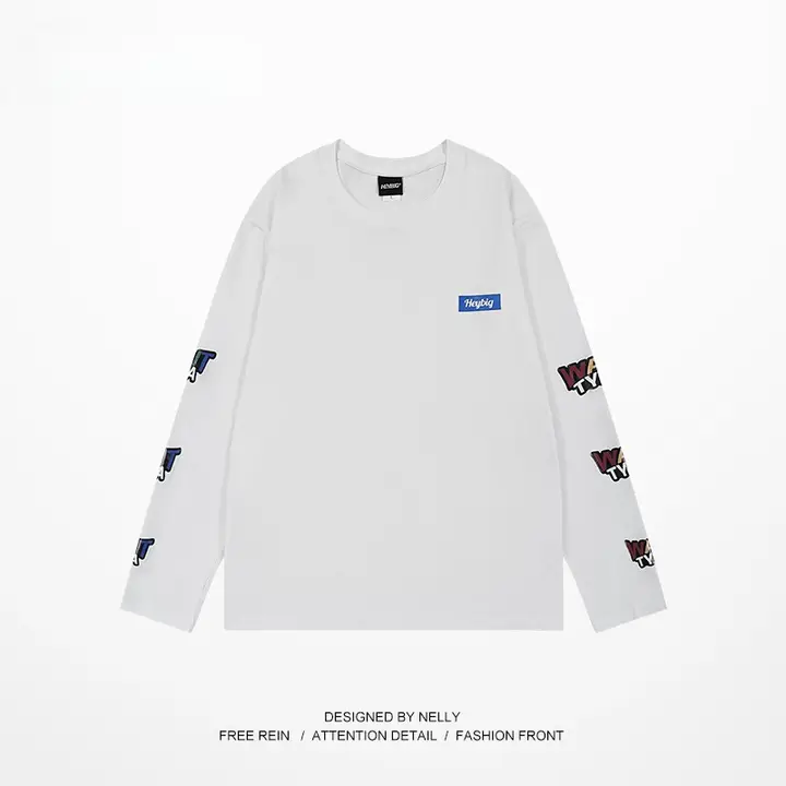 オーバーサイズ長袖Tシャツ【春秋用・コットン・無地デザイン・男女兼用】