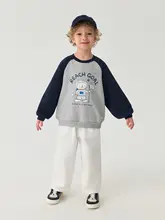 男の子用 猫の宇宙飛行士デザイン カラーブロックパーカー【春用・キッズ】（セットアップ対応）