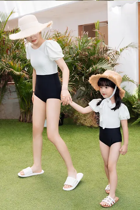 親子用 女の子用ワンピース水着【可愛いプリンセスデザイン・ビーチ用・女児用】