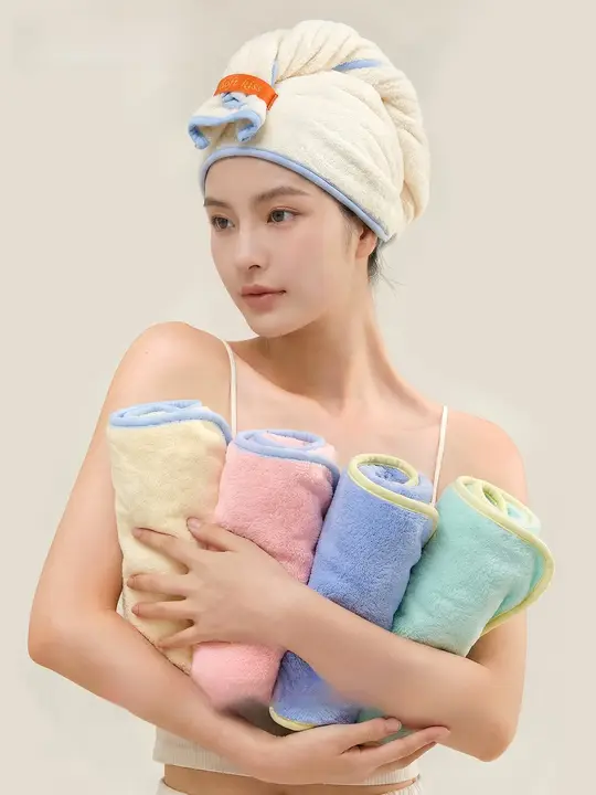 ヘアタオル 吸水速乾 厚手 ドライキャップ ターバン 髪拭き 入浴後 レディース