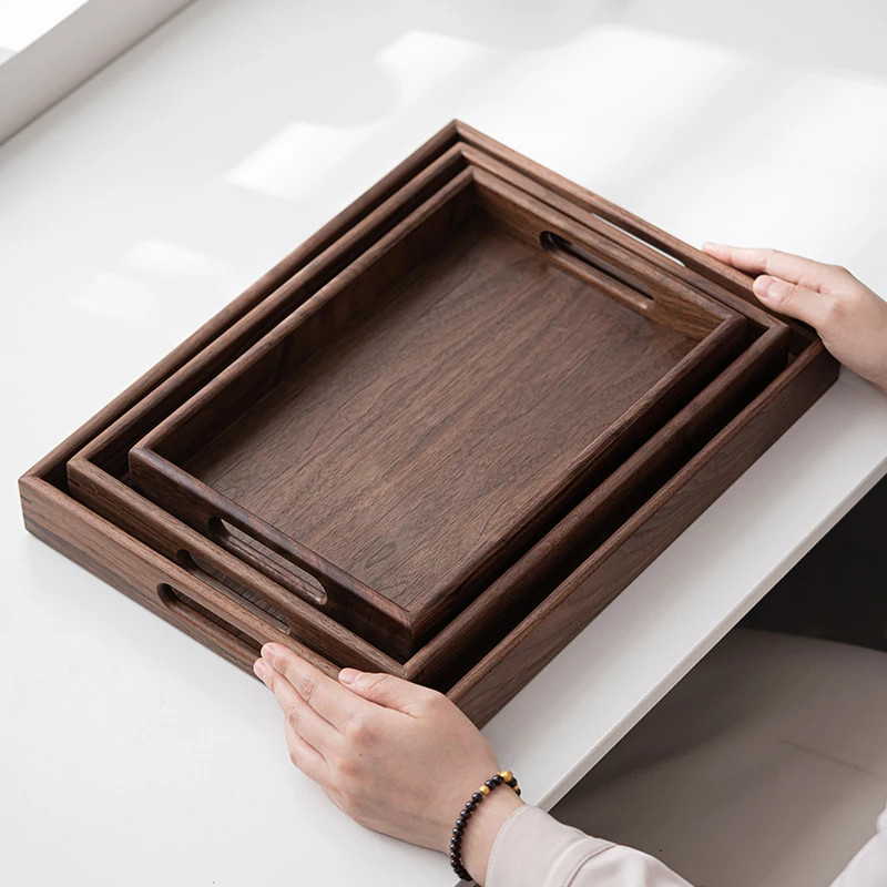 胡桃木製 手提げ茶盤【長方形・家庭用・茶道具アクセサリー】のインテリアグッズ比較レビュー