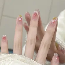 春のチューリップデザインの美しいネイルチップ【手作り・猫目・ブリリアント仕上げ】（セットアップ対応  ）