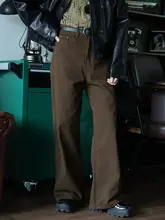 BLJ レトロデザイン ハイウエスト ワイドレッグ デニムパンツ【女性用・ストレート・スリム効果】