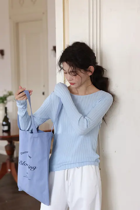 優美な光沢の天絲醋酸棉ニットトップス【薄手・春用・柔らかい肌触り】