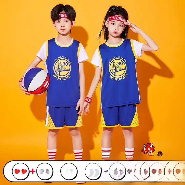 子供用バスケットボールウェア【男女兼用・ショートスリーブ・トレーニング・パフォーマンス用・小学生向け】（セットアップ対応）