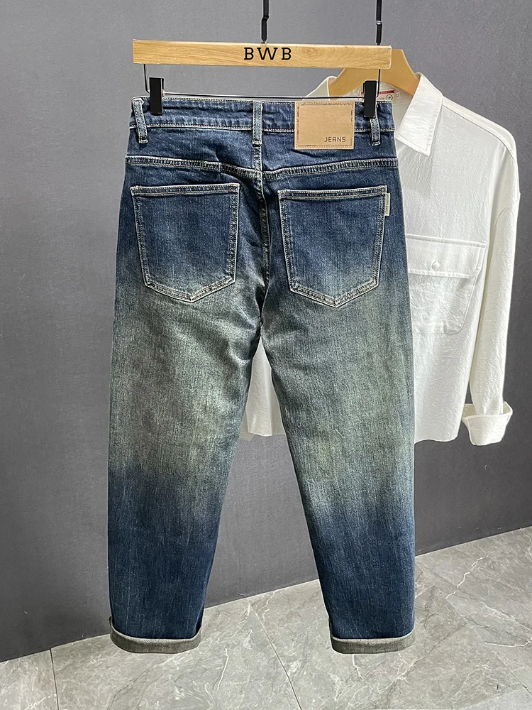 グラデーションデザインのデニムパンツ：160cm・170cm・180cmメンズ向けの秋用フィットスタイル