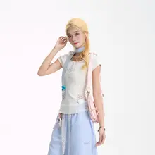半袖 Tシャツ レディース 白 レース カットワーク アメリカン風 ウエストシェイプ フィット 着痩せ 短丈 「NERESUM」