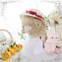 可愛らしい短い巻き髪のロリータウィッグ【全頭タイプ・自然なスタイル・バラデザイン】