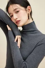 島精 無縫製品の高級ウールハイネックニットトップス【ドイツ製・厚手・女性用】