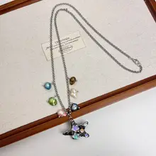 海洋風デザインのジルコニア五角星ペンダント【個性的・軽やか・ファッション感】