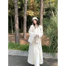 林妍儿 ホワイトメリノウールリバーシブルコート【女性用・冬季・ラフフィット・中長丈】