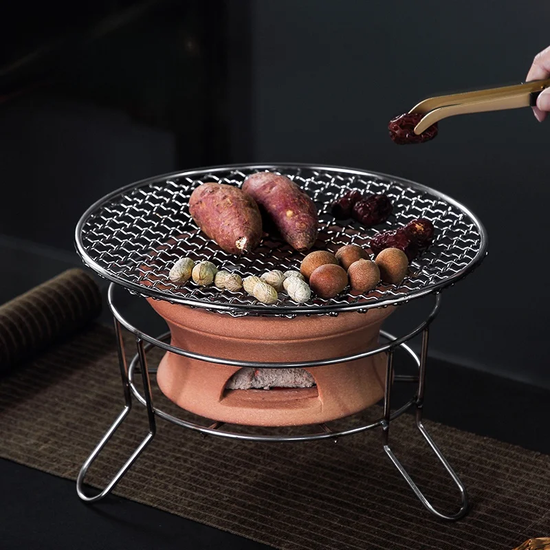 ステンレス製バーベキュー用丸型グリルネット：3種類のサイズで多様な焼き方を実現