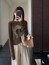 AMR UU 長袖カートゥーンプリントTシャツ【女性用・秋冬・フィット】