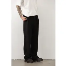 ワイドスラックス メンズ ドレープ感 防シワ加工 着回し ストリート 夏「LH store」
