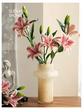 ユリ 花 装飾品 リビング ブーケ 偽物の花 PU樹脂花