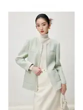 クラシックデザイン 羊毛製コート【冬用・グリーン・パッド入り】
